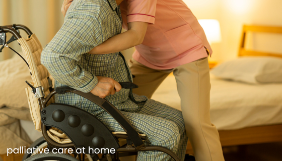 NURSE CARING for aged care bedbound client